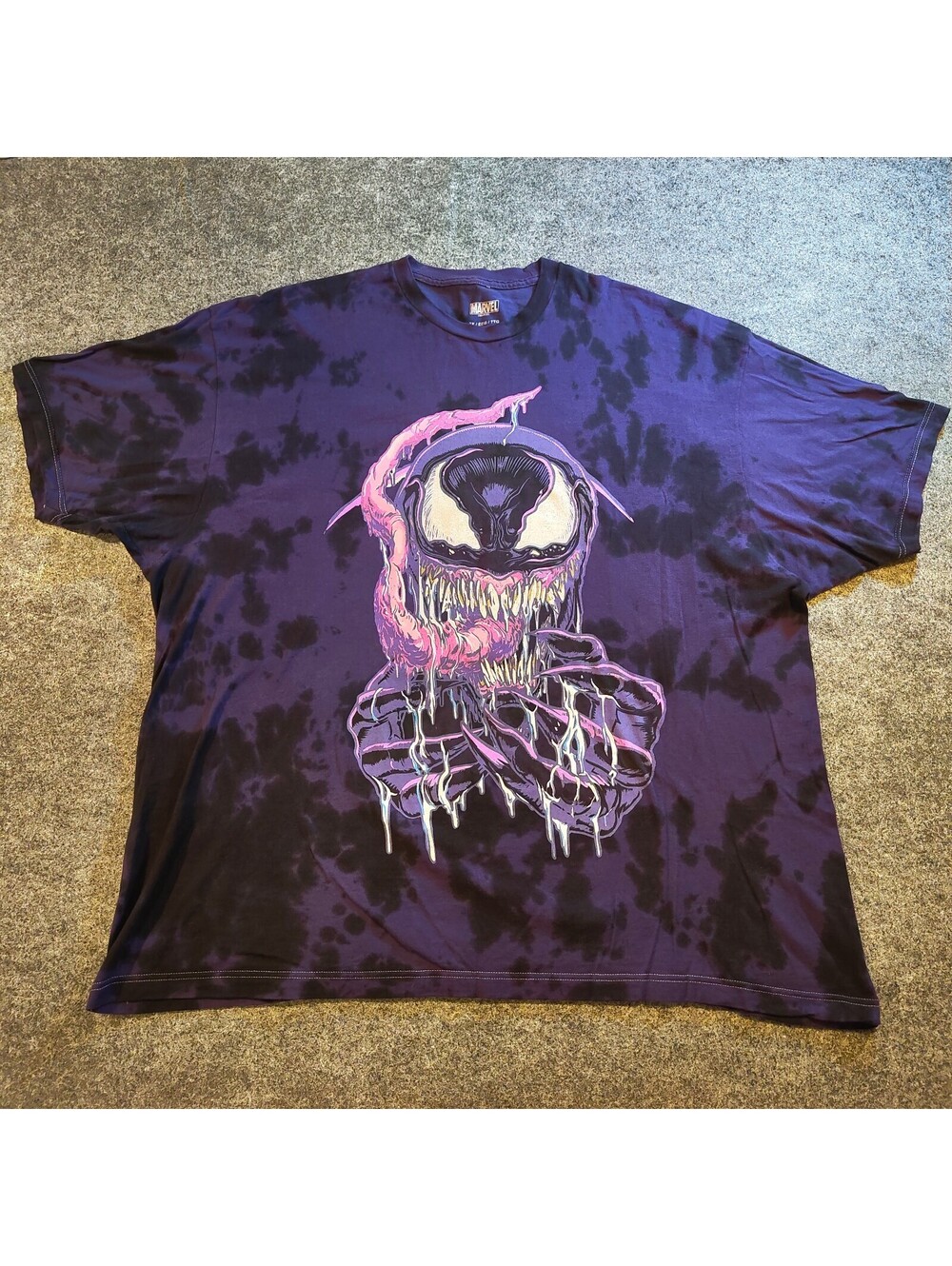Marvel Venom Tie Dye Graphic T-Shirt Purple Men's Size 2X